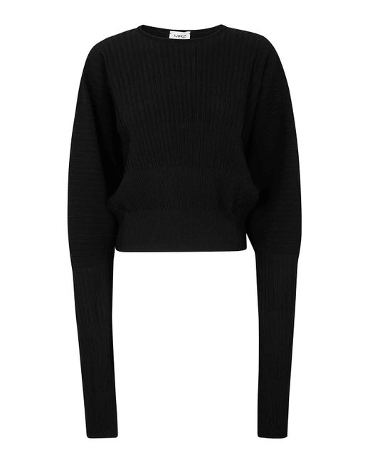 Mrz Black Parisienne Over-Shoulder Sleeves Sweater