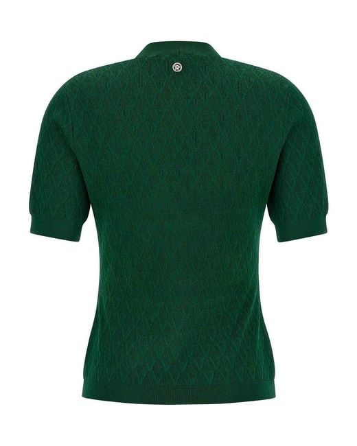 Versace Green V-Pattern T-Shirt