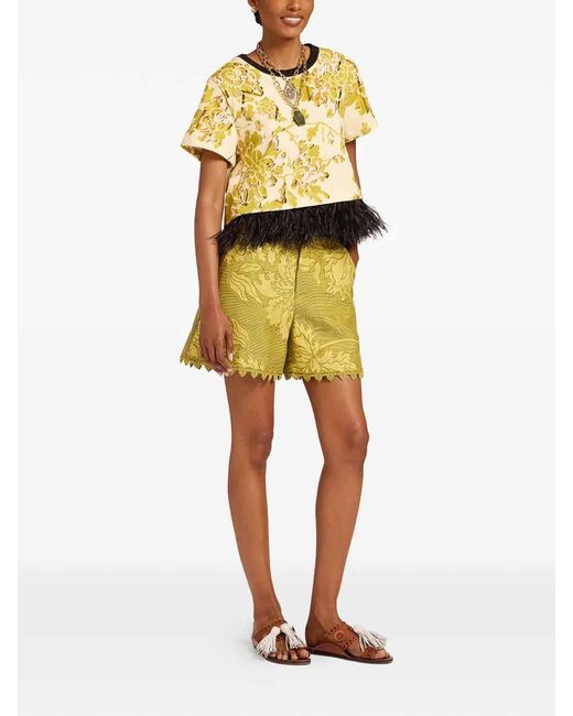 LaDoubleJ Yellow La Scala Tee (With Feathers)
