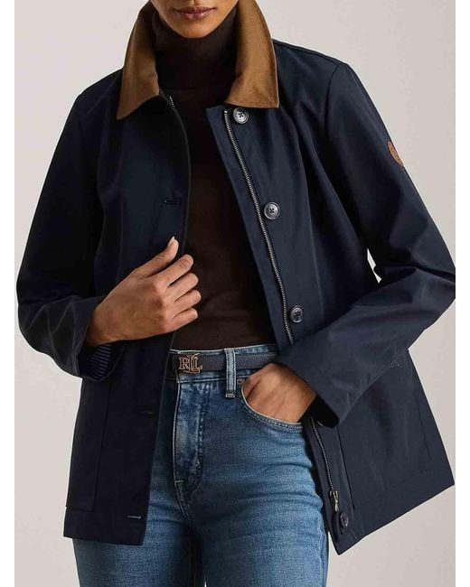 Ralph Lauren Blue Bnd Sh Jt Sb-Unlined-Coat-Bonded Rain