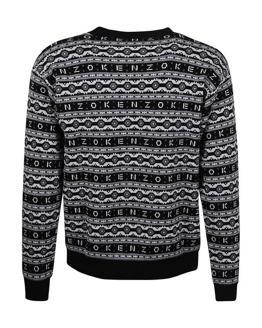 KENZO Black Jacquard Logo Jumper for men