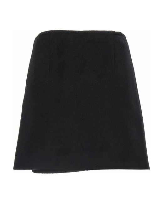 Ermanno Scervino Black Elegant Skirt Made From Virgin Wool Featuring Jewel Details