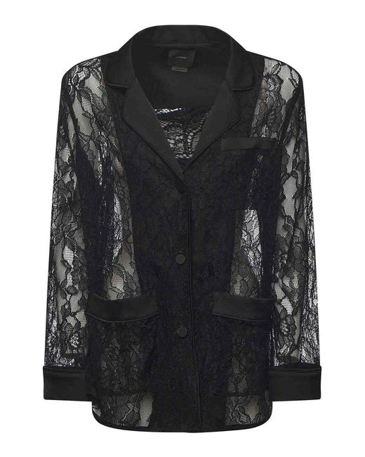 Pinko Black Lace And Satin Jacket