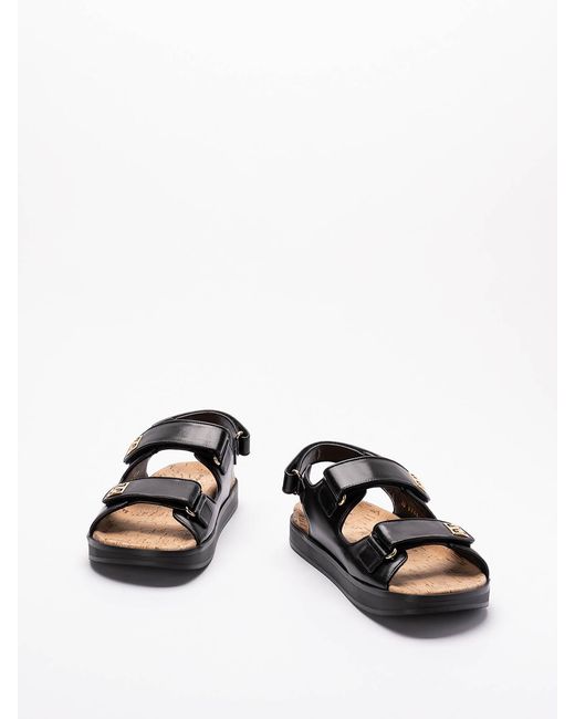 Givenchy Black Leather 4G Sandals