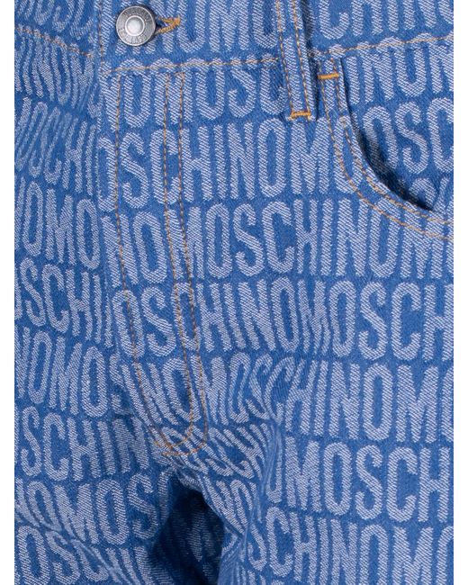 Moschino Blue Logo Denim Trouser for men