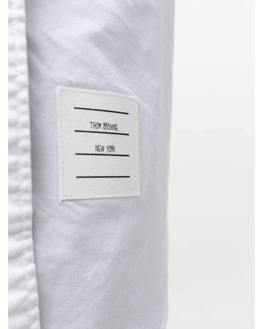 Thom Browne White Logo-patch Cotton Shirtdress