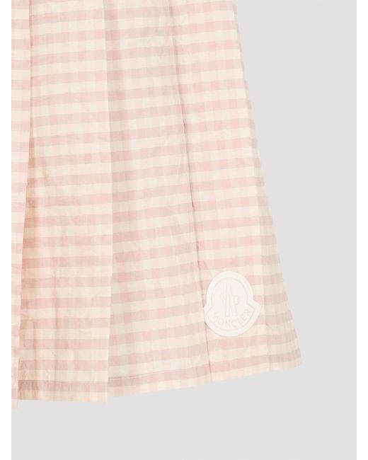 Moncler Natural Logo-Patch Checked Mini Skirt