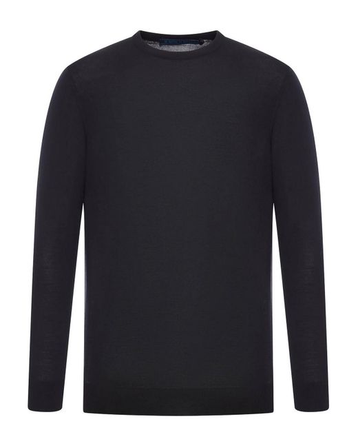 Kiton Blue Crewneck Sweater for men