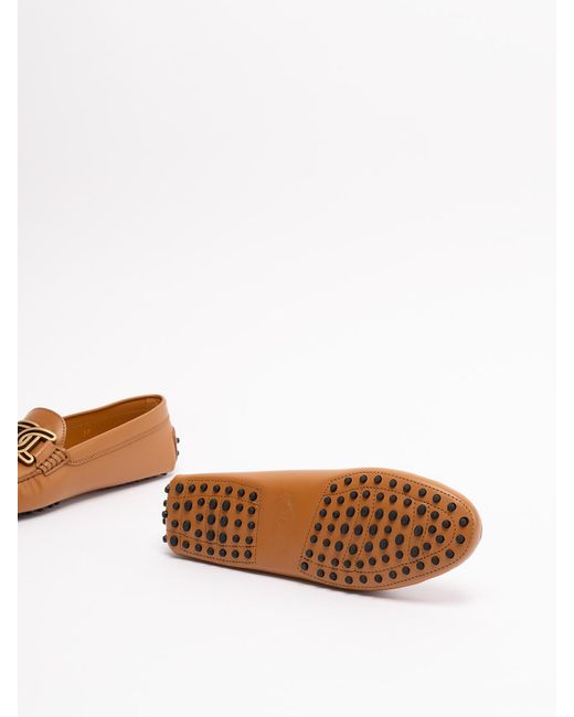 Tod's White Chain Gommino Loafers