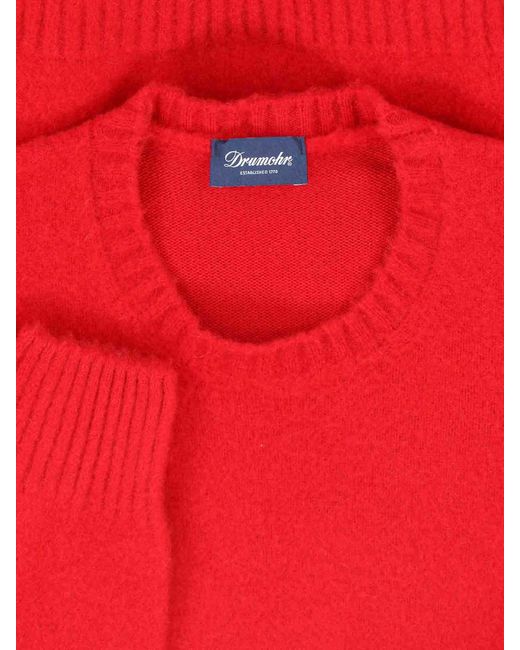 Drumohr Red Cashmere Sweater for men