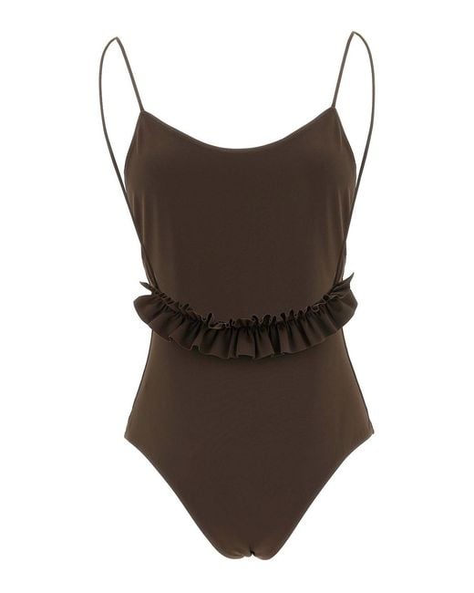 Jacquemus Brown Le Maillot Cabana One-Piece Swimsuit