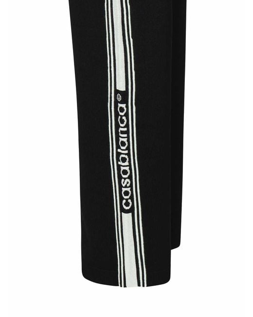Casablanca Black Wool Trousers With Logo for men