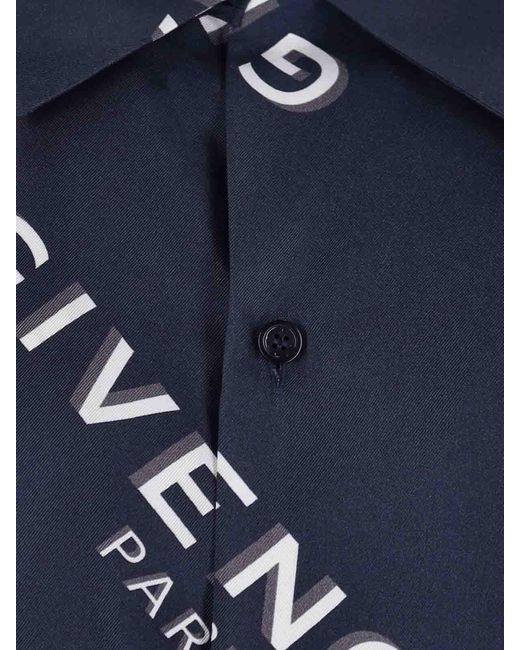 Givenchy Blue Silk Shirt for men