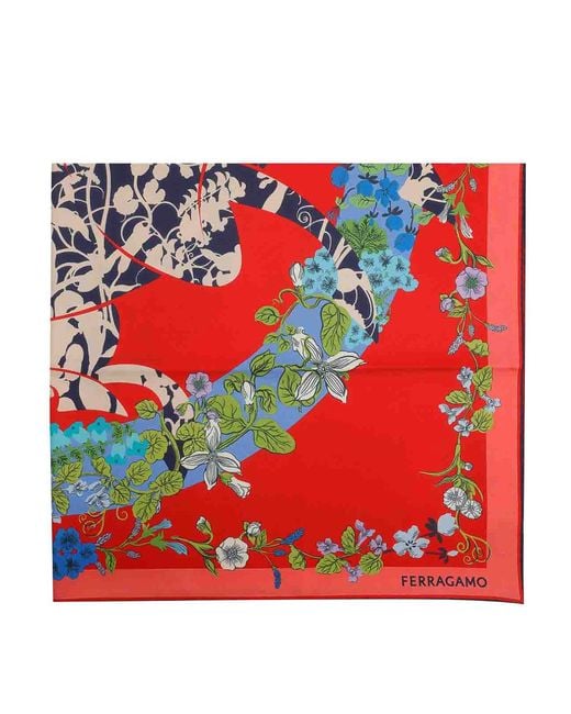Ferragamo Red Pegaso Foulard