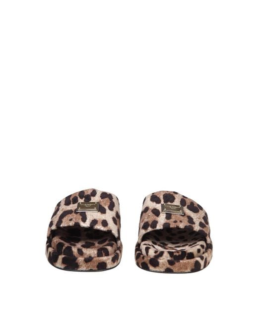 Dolce & Gabbana Multicolor Leopard Print Sponge Sandals