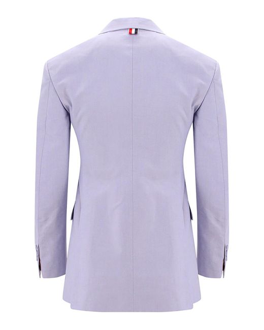 Thom Browne Purple Oxforf Fabric Blazer With Silk Lining