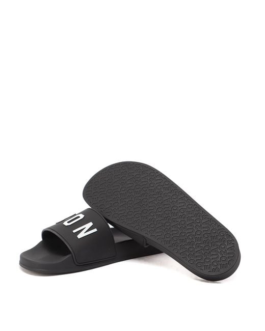 DSquared² Black Flip Flops for men