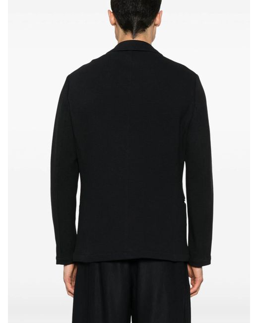 Emporio Armani Black Cotton Single-Breasted Jacket for men