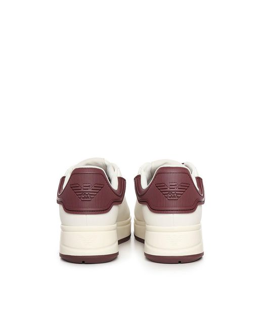 Emporio Armani Natural Leather Sneakers With Logo for men