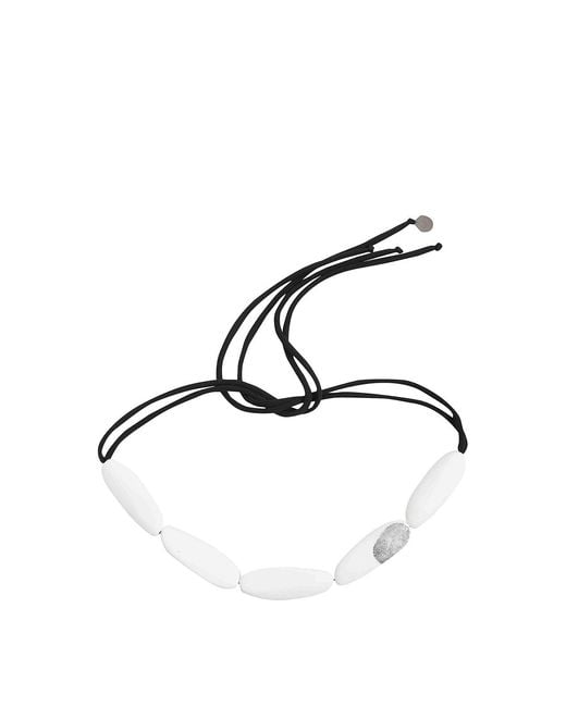 Maria Calderara White Linear Stones Necklace