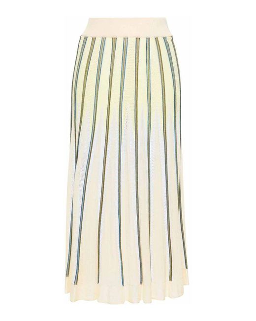 Forte Forte White Inlay Knit Long Pencil Skirt