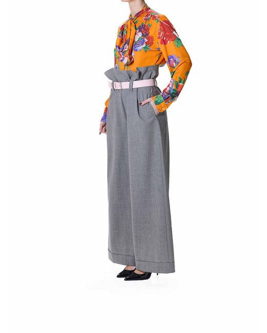 Moschino Gray Wide Trousers
