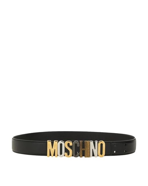 Moschino White Logo Belt