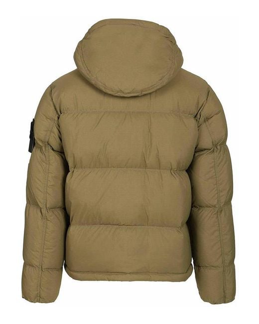 Stone Island Green Down Jacket for men