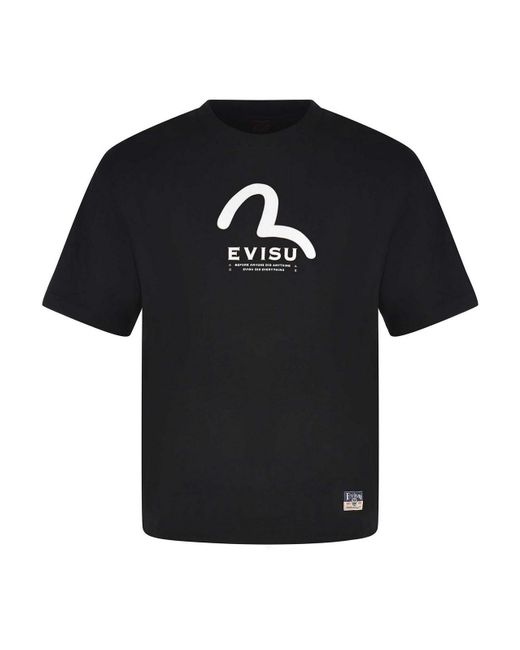 Evisu Black T-Shirt Cotton for men