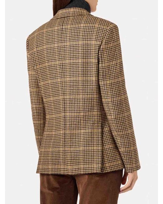Lardini Brown Single-Breasted Houndstooth Jacket