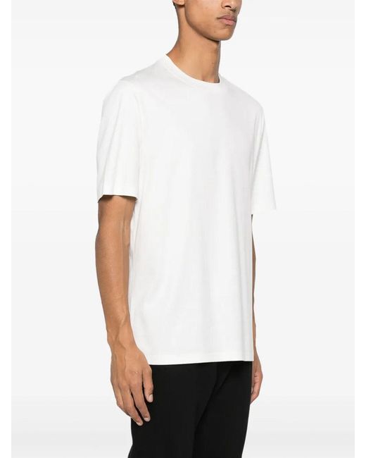 Brunello Cucinelli White Crewneck Short-Sleeved T-Shirt for men