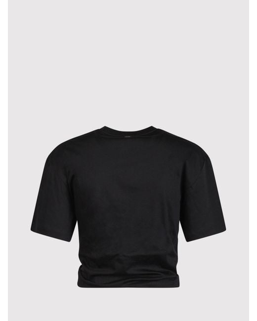 Rabanne Black T-Shirt With Curled Detail