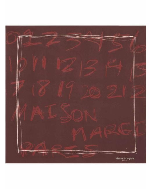 Maison Margiela Purple Square Silk Scarf
