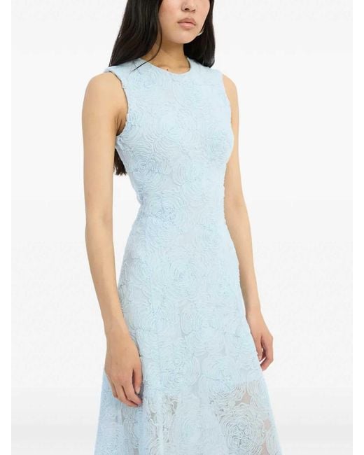 ROTATE BIRGER CHRISTENSEN Blue Mesh Maxi Dress