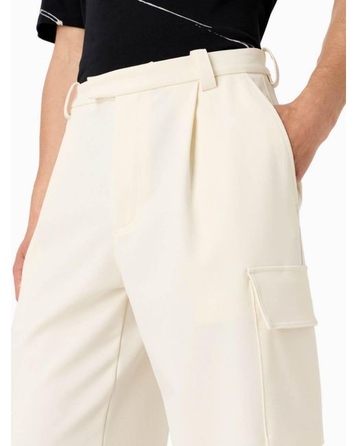 Armani White Cargo Trousers for men