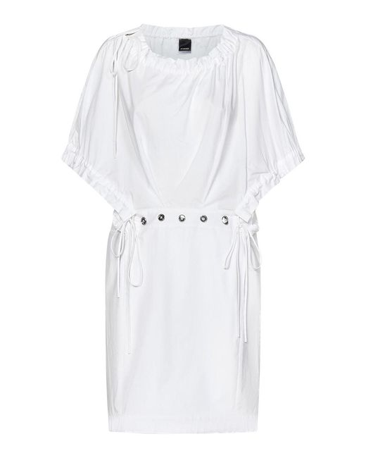 open lace back dress PINKO Women's short white dress in light chiffon  Pavidas
