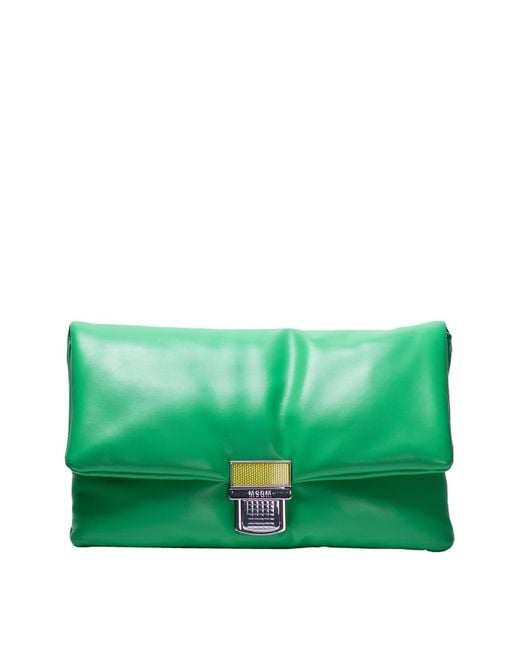 MSGM Green Click Bag Clutch for men