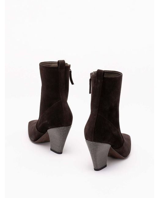 Brunello Cucinelli Brown Ankle Boots With Heels