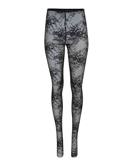 GIUSEPPE DI MORABITO Gray Leggings Made Of Lace