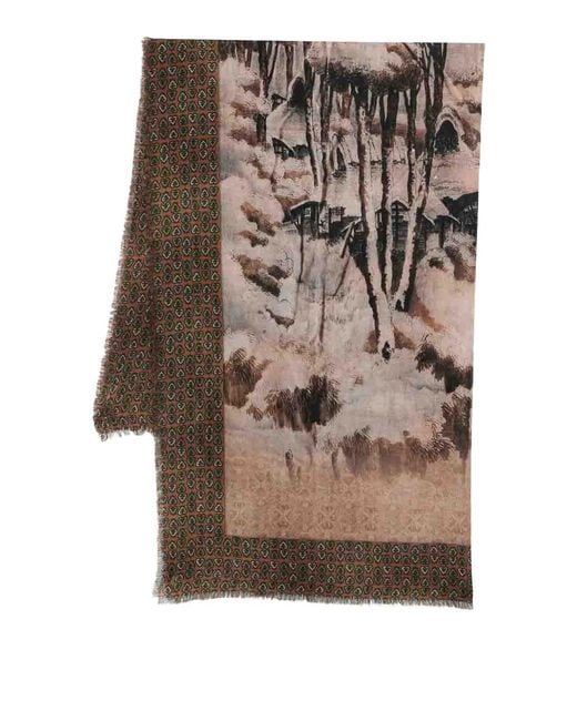 Pierre Louis Mascia Brown Euclid Scarf 135-195 Landscape