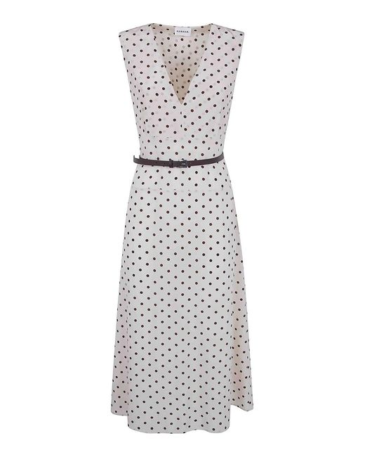 P.A.R.O.S.H. White Sbillo Midi Dress