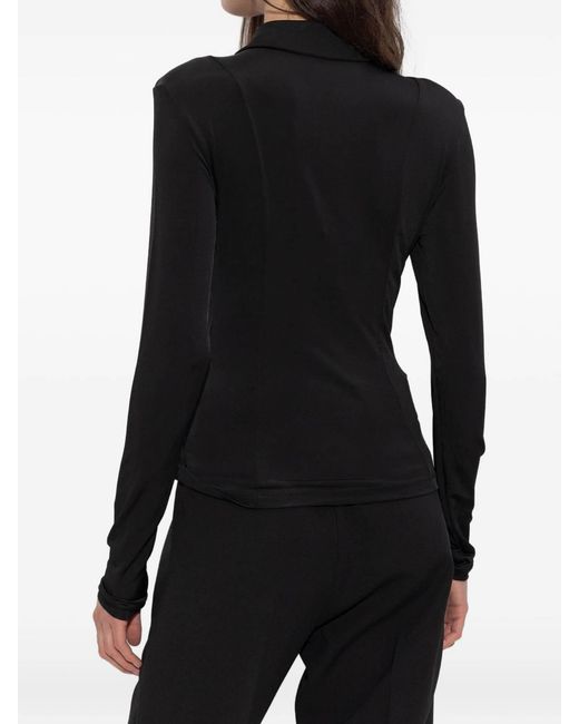 Ganni Black Marl Draped Shirt
