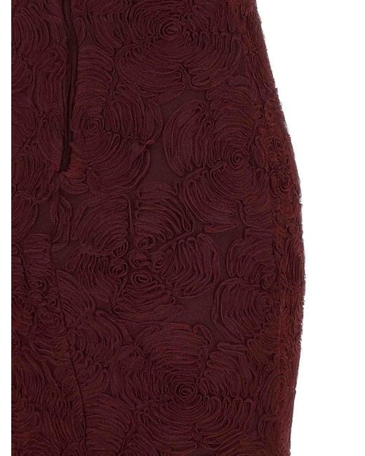 ROTATE BIRGER CHRISTENSEN Purple Flower Mesh Flounce' Dress