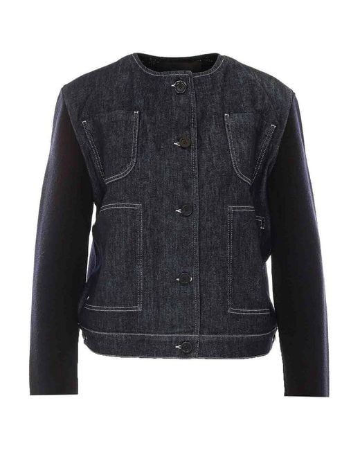Fabiana Filippi Blue Denim And Jacket With Frontal Buttons