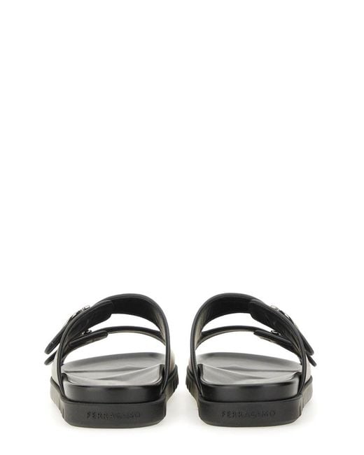 Ferragamo Black Double-Strap Sandal for men
