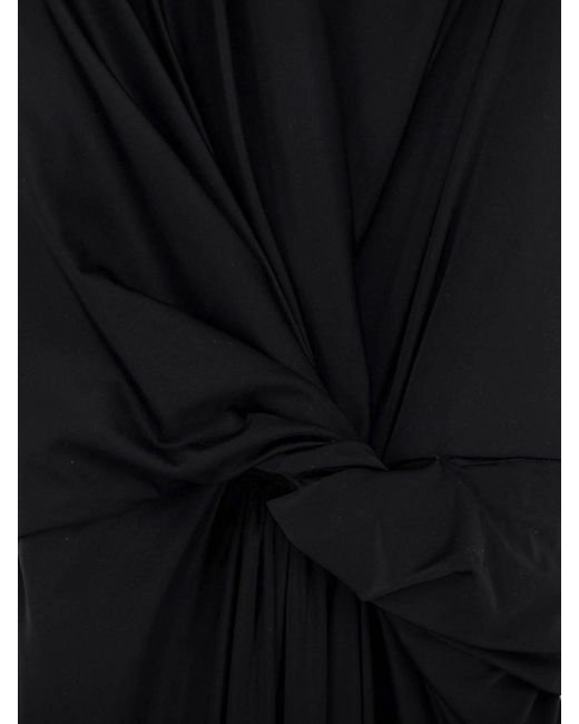 Balenciaga Women's Black Long Asymmetric Dress - www.ice4pros.com.br