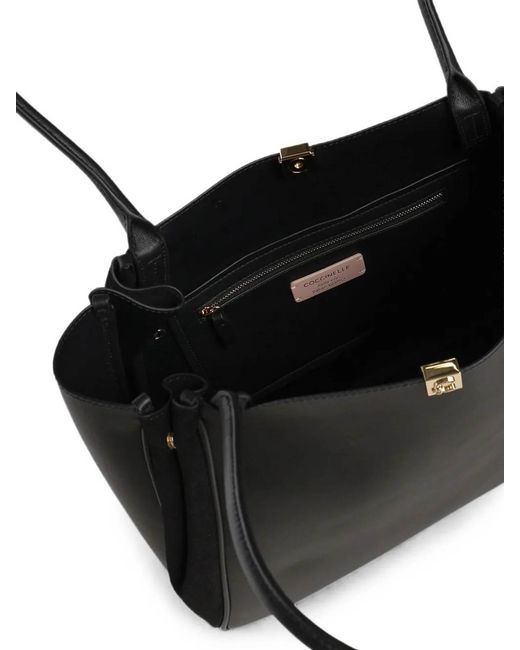 Coccinelle Black Handbag Smooth Leath/Suede Leath Noir/Noir