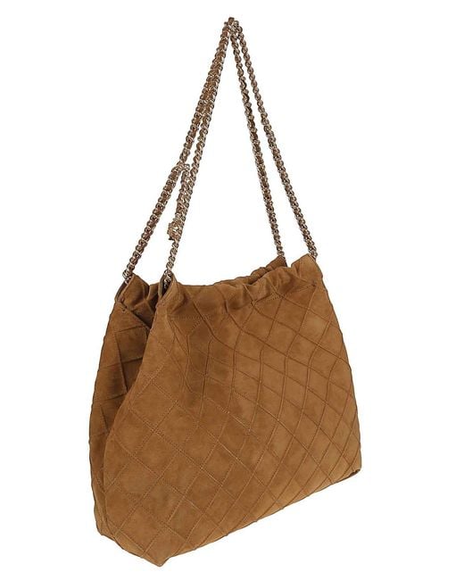 Tory Burch Brown Fleming Suede Hobo Bag