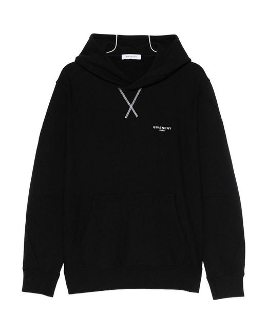 Givenchy Black Logo Cotton Hoodie for men