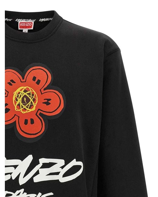 KENZO Black Logo Print Sweatshirt for men